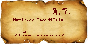Marinkor Teodózia névjegykártya